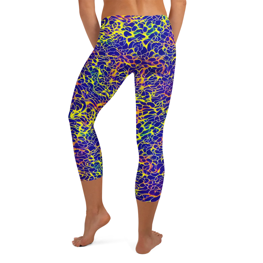 Ultramarine Voltage on Capri Leggings — Back