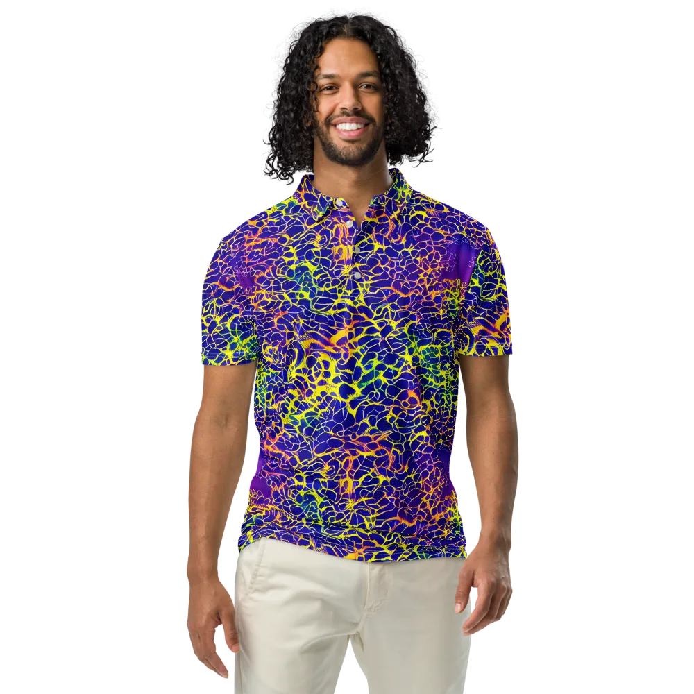 Ultramarine Voltage on Men's Slim Fit Polo Shirt — Front