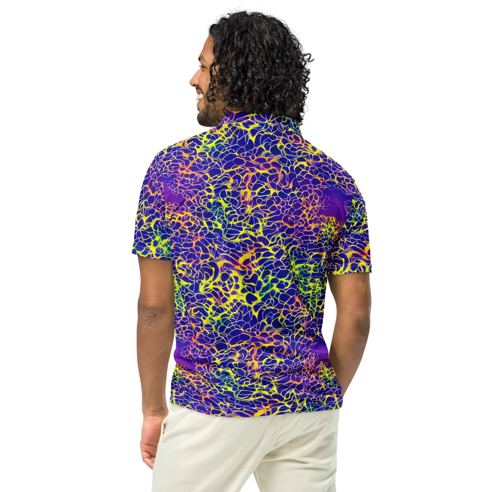 Ultramarine Voltage on Men's Slim Fit Polo Shirt — Back