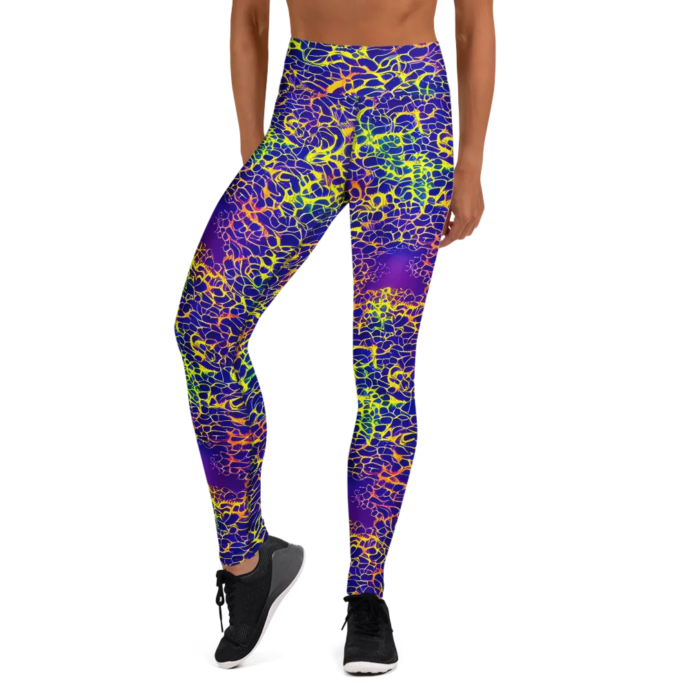 Ultramarine Voltage on Yoga Leggings — Front