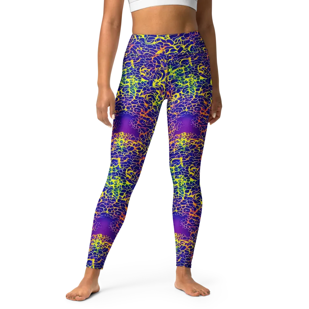 Ultramarine Voltage on Yoga Leggings — Front