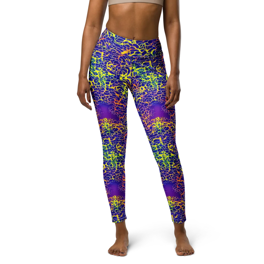 Ultramarine Voltage on Yoga Leggings — Front
