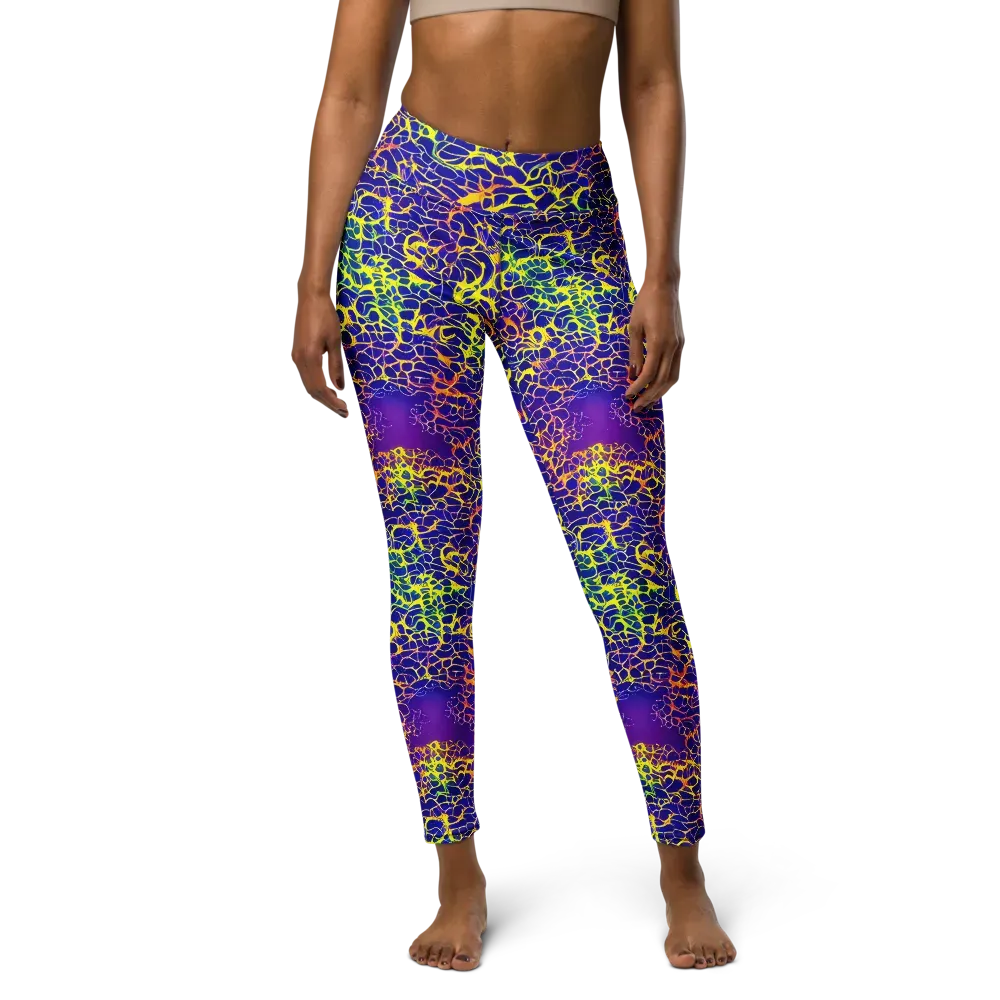 Ultramarine Voltage on Yoga Leggings — Front