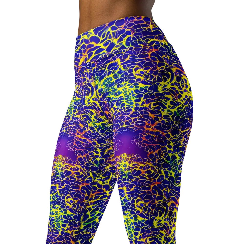 Ultramarine Voltage on Yoga Leggings — Left Front