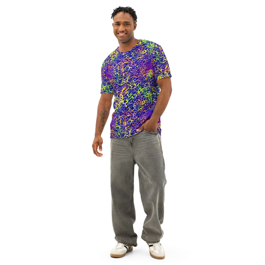 Ultramarine Voltage on Men's Cotton Crew Neck T-Shirt — Front