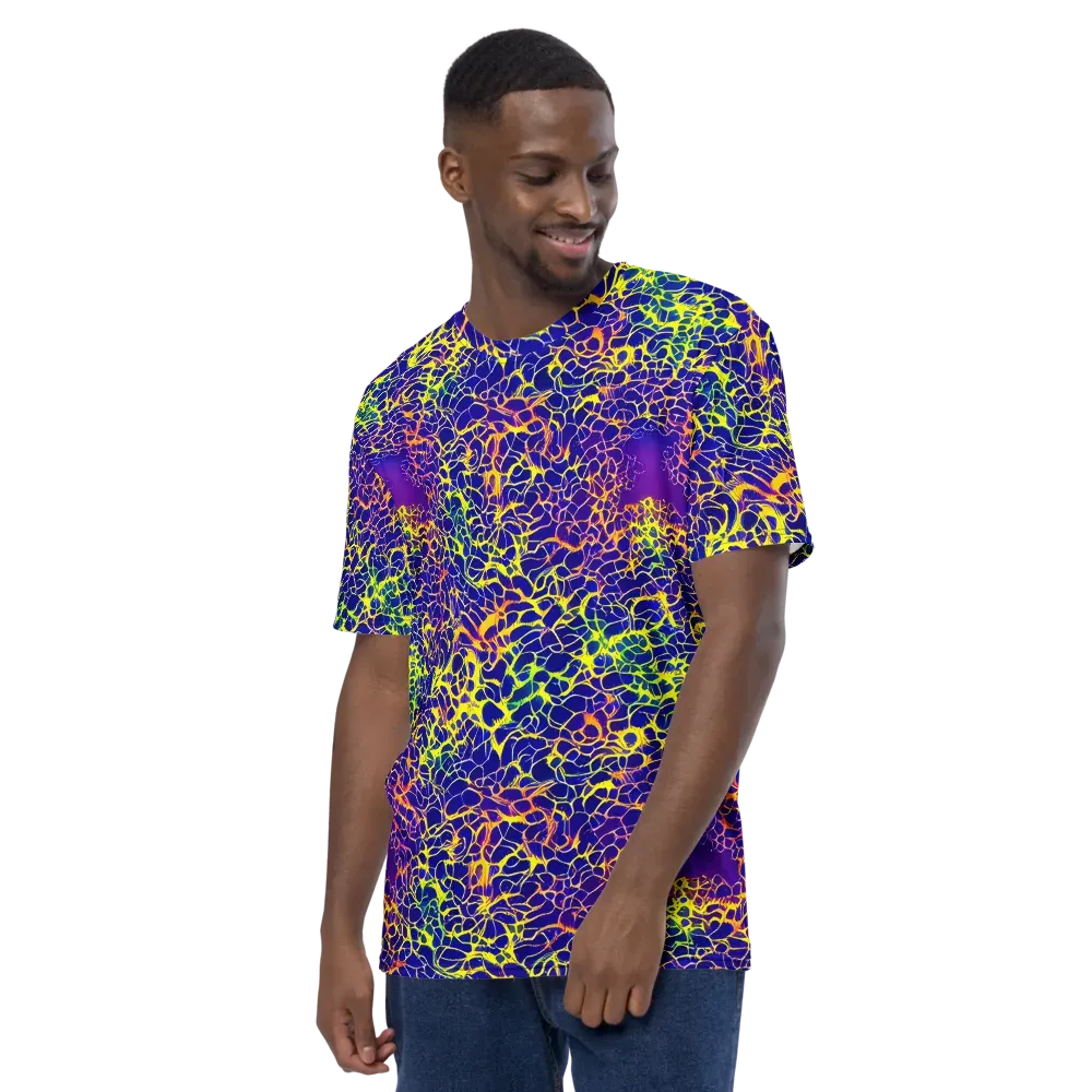 Ultramarine Voltage on Men's Crew Neck T-Shirt — Left