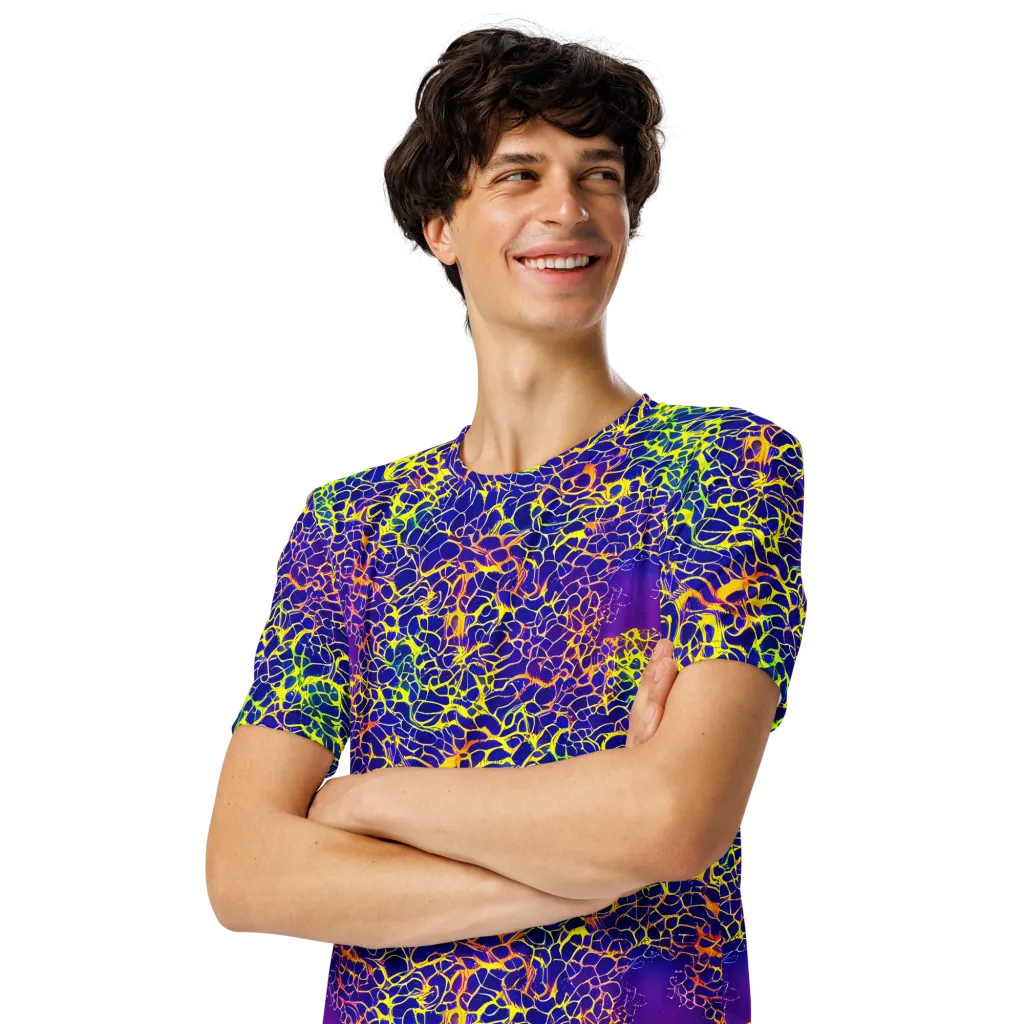 Ultramarine Voltage on Men's Crew Neck T-Shirt — Left Front