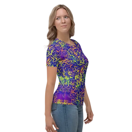 Ultramarine Voltage on a Women's Crew Neck T-Shirt