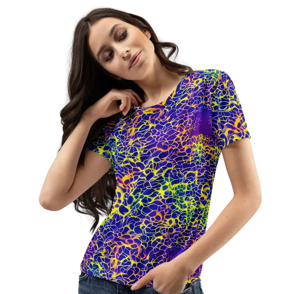 Ultramarine Voltage on Women's Crew Neck T-Shirt — Left Front