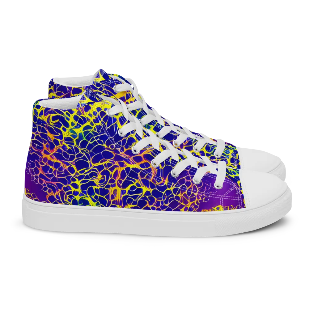 Ultramarine Voltage on Women's High Top Canvas Shoes — Right
