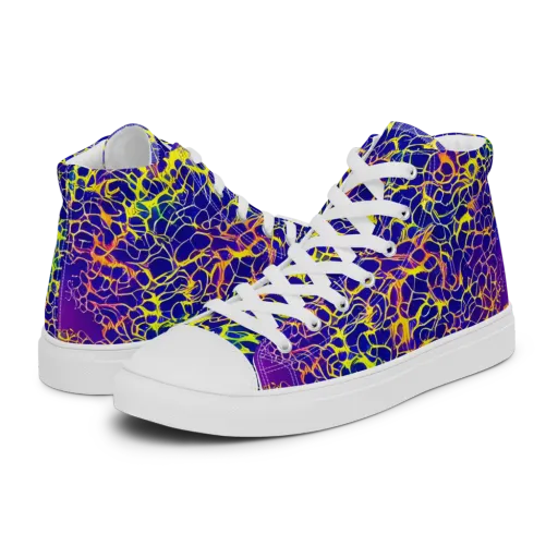 Ultramarine Voltage on a Women's High Top Canvas Shoes