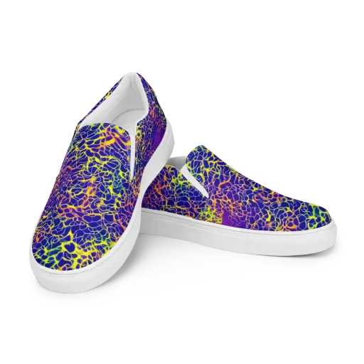 Ultramarine Voltage on a Men's Slip-On Canvas Shoes