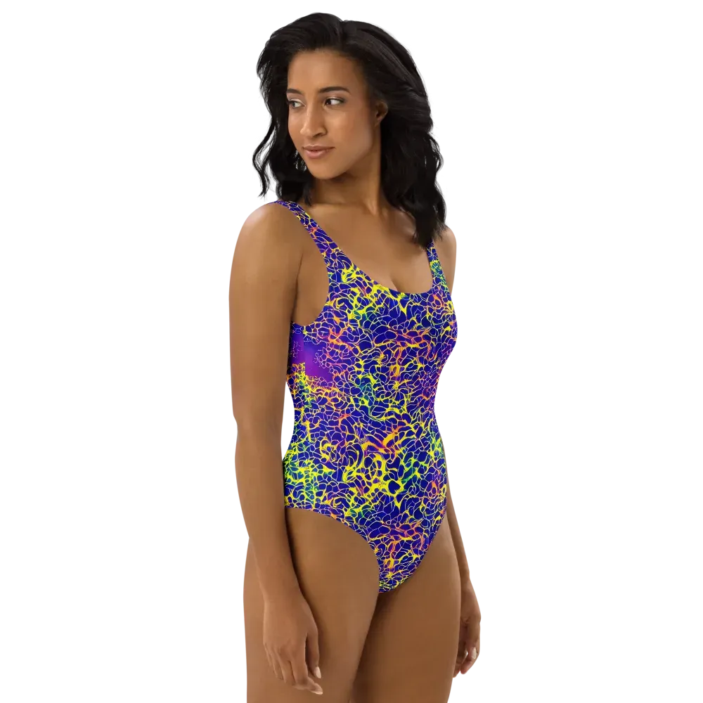 Ultramarine Voltage on One-Piece Swimsuit — Right