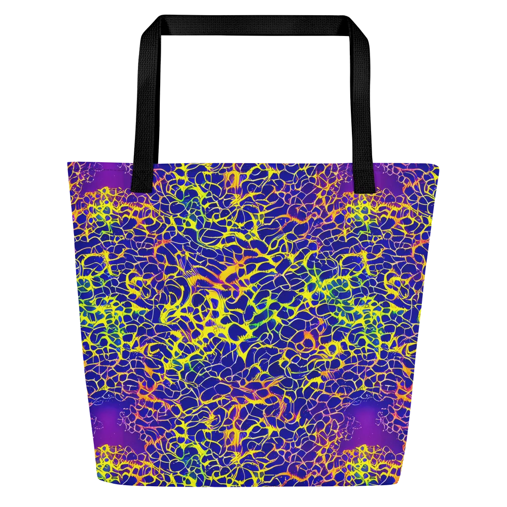 Ultramarine Voltage on Large Tote Bag W/ Pocket — Front