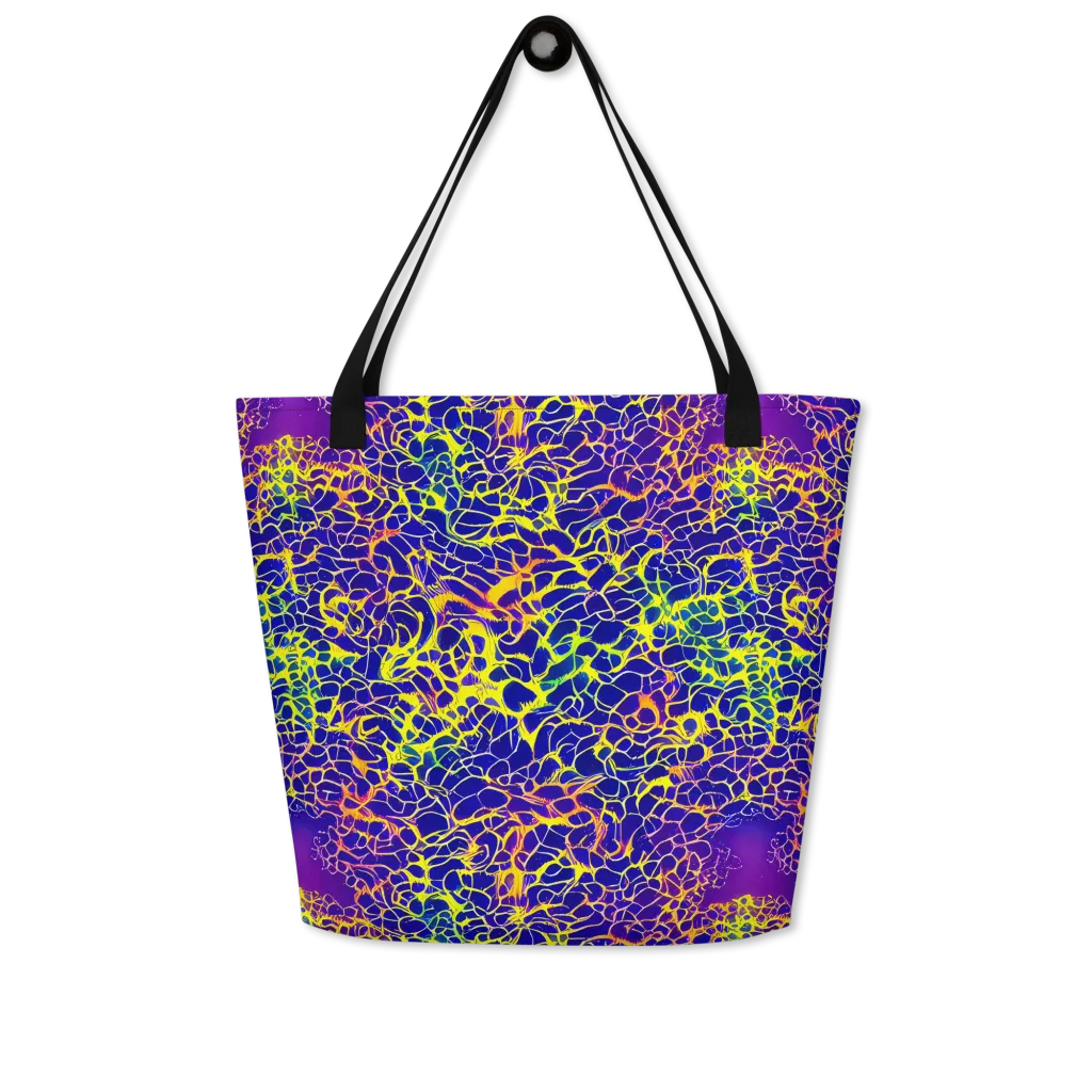 Ultramarine Voltage on Large Tote Bag W/ Pocket — Front