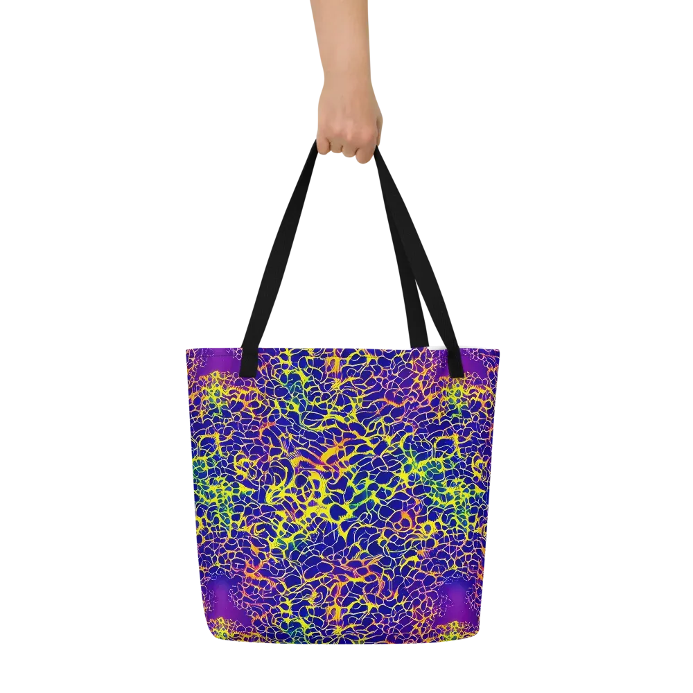 Ultramarine Voltage on Large Tote Bag W/ Pocket — Front
