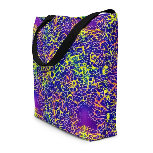 Ultramarine Voltage on a Large Tote Bag W/ Pocket