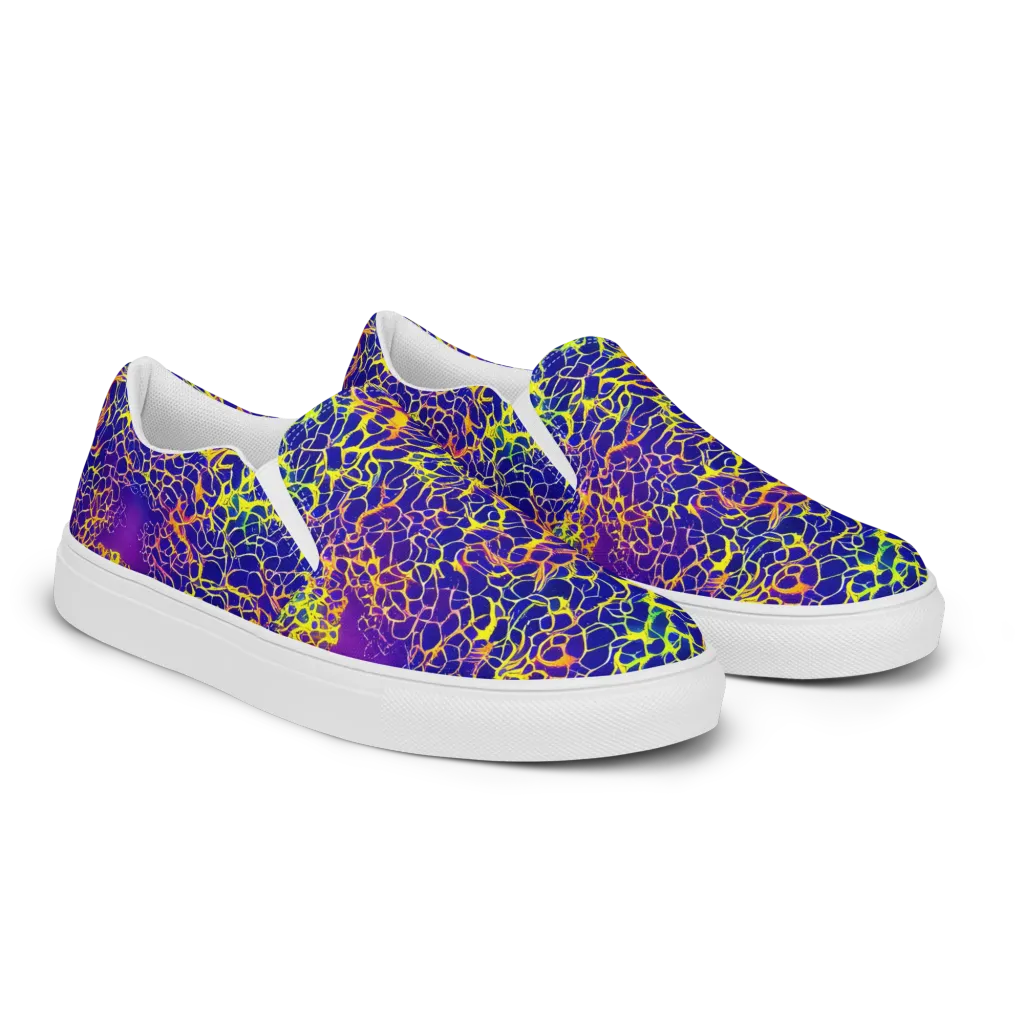 Ultramarine Voltage on Women's Slip-On Canvas Shoes — Right Front