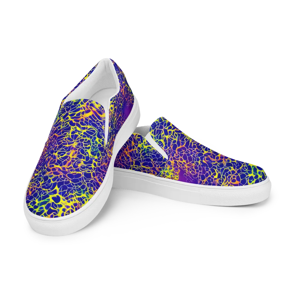 Ultramarine Voltage on Women's Slip-On Canvas Shoes — Left Front