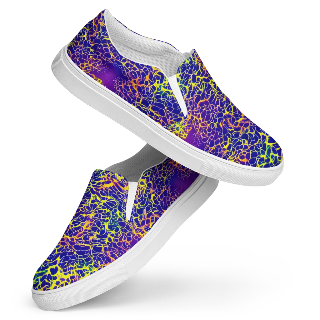 Ultramarine Voltage on Women's Slip-On Canvas Shoes — Front