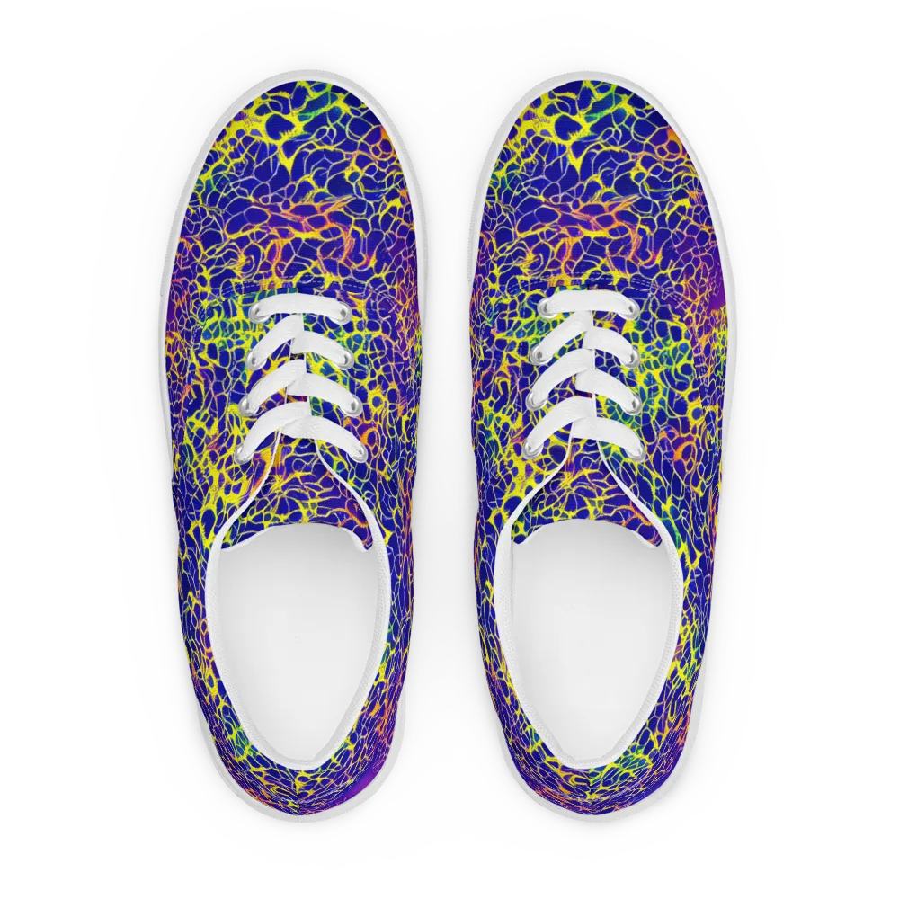 Ultramarine Voltage on Men's Lace-Up Canvas Shoes — Front
