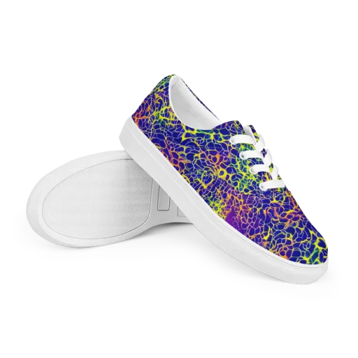 Ultramarine Voltage on a Men's Lace-Up Canvas Shoes