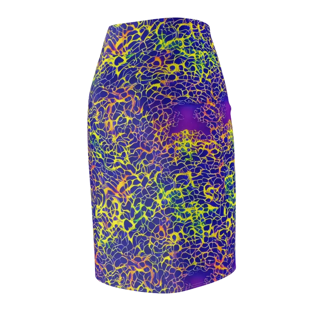 Ultramarine Voltage on Pencil Skirt — Back Side