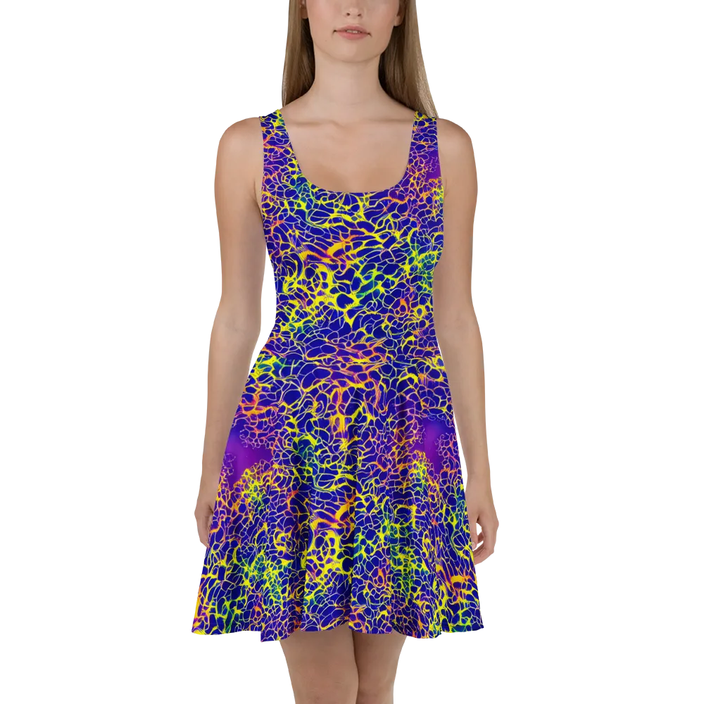 Ultramarine Voltage on Skater Dress — Front