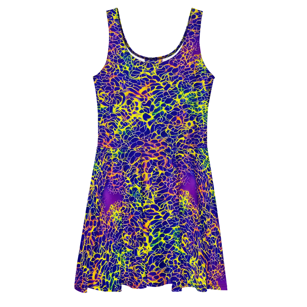 Ultramarine Voltage on Skater Dress — Front