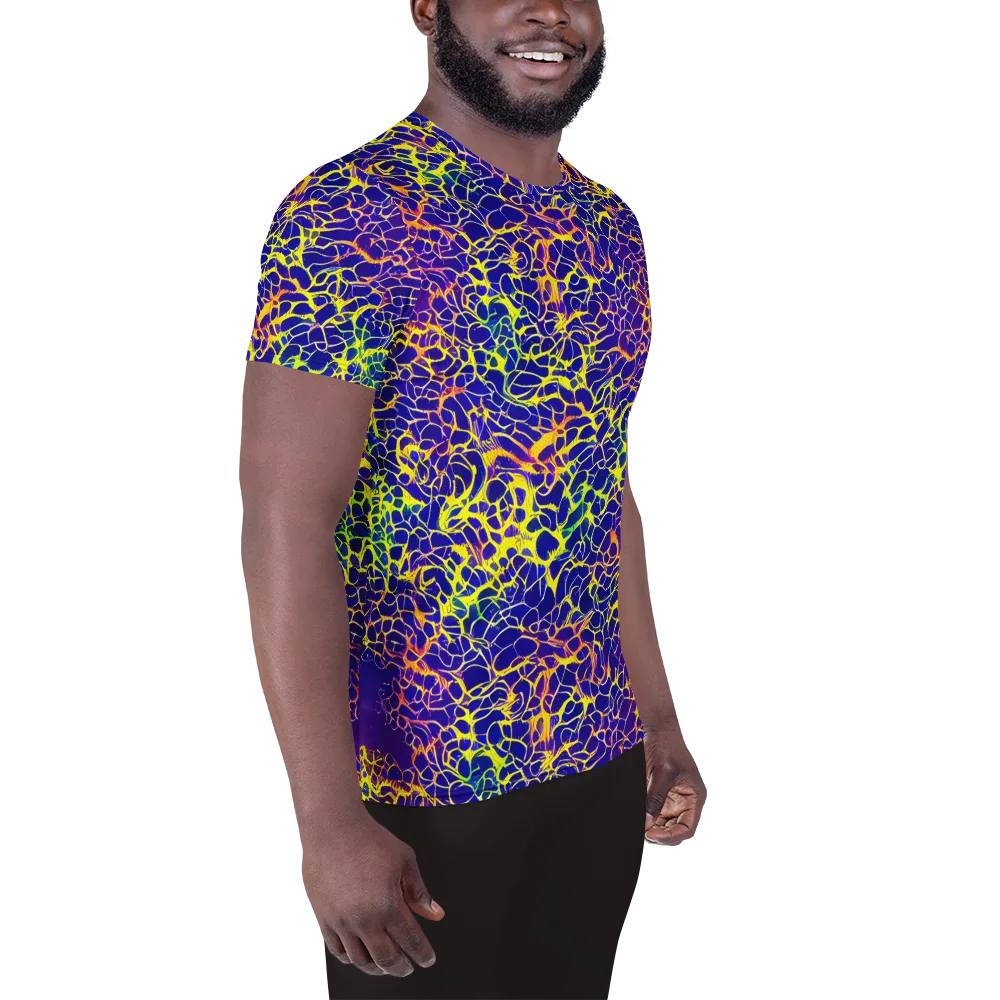 Ultramarine Voltage on Men's Athletic T-Shirt — Right