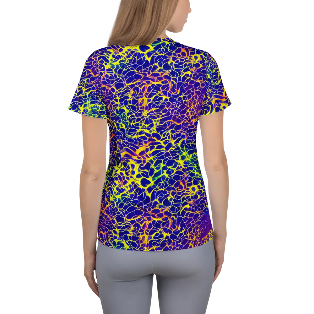Ultramarine Voltage on Women's Athletic T-Shirt — Back
