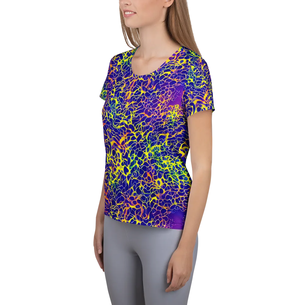 Ultramarine Voltage on Women's Athletic T-Shirt — Left