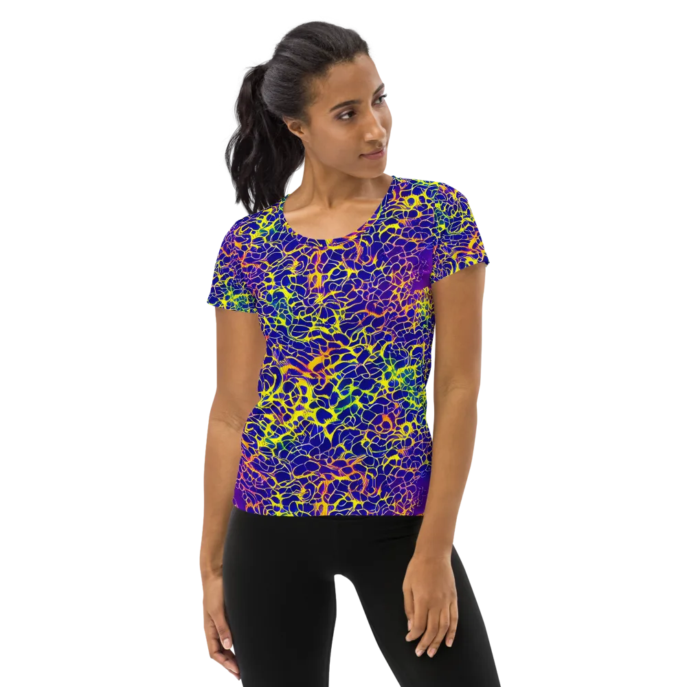Ultramarine Voltage on Women's Athletic T-Shirt — Front