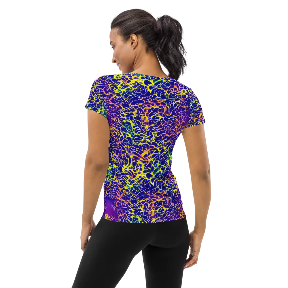 Ultramarine Voltage on Women's Athletic T-Shirt — Back