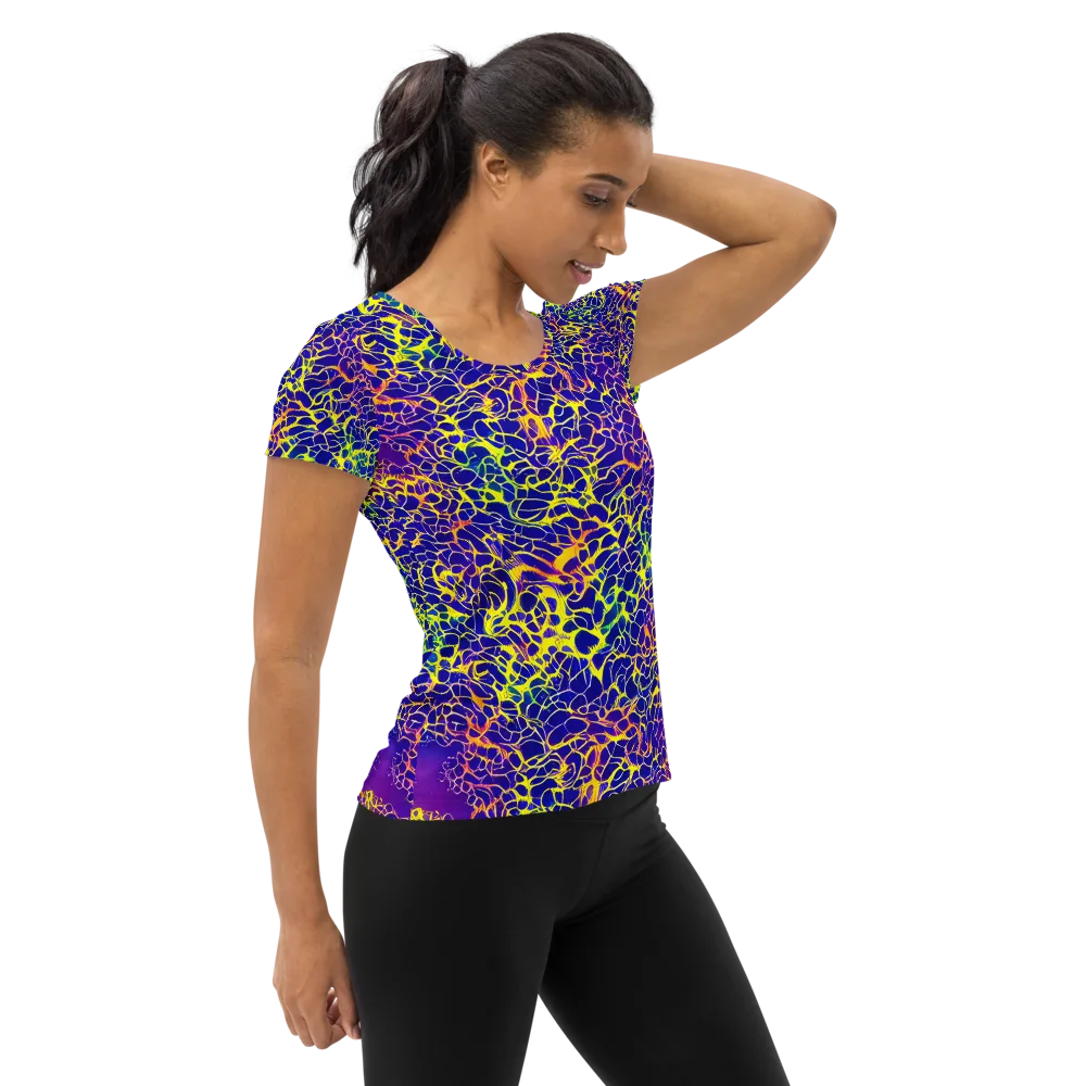 Ultramarine Voltage on Women's Athletic T-Shirt — Right