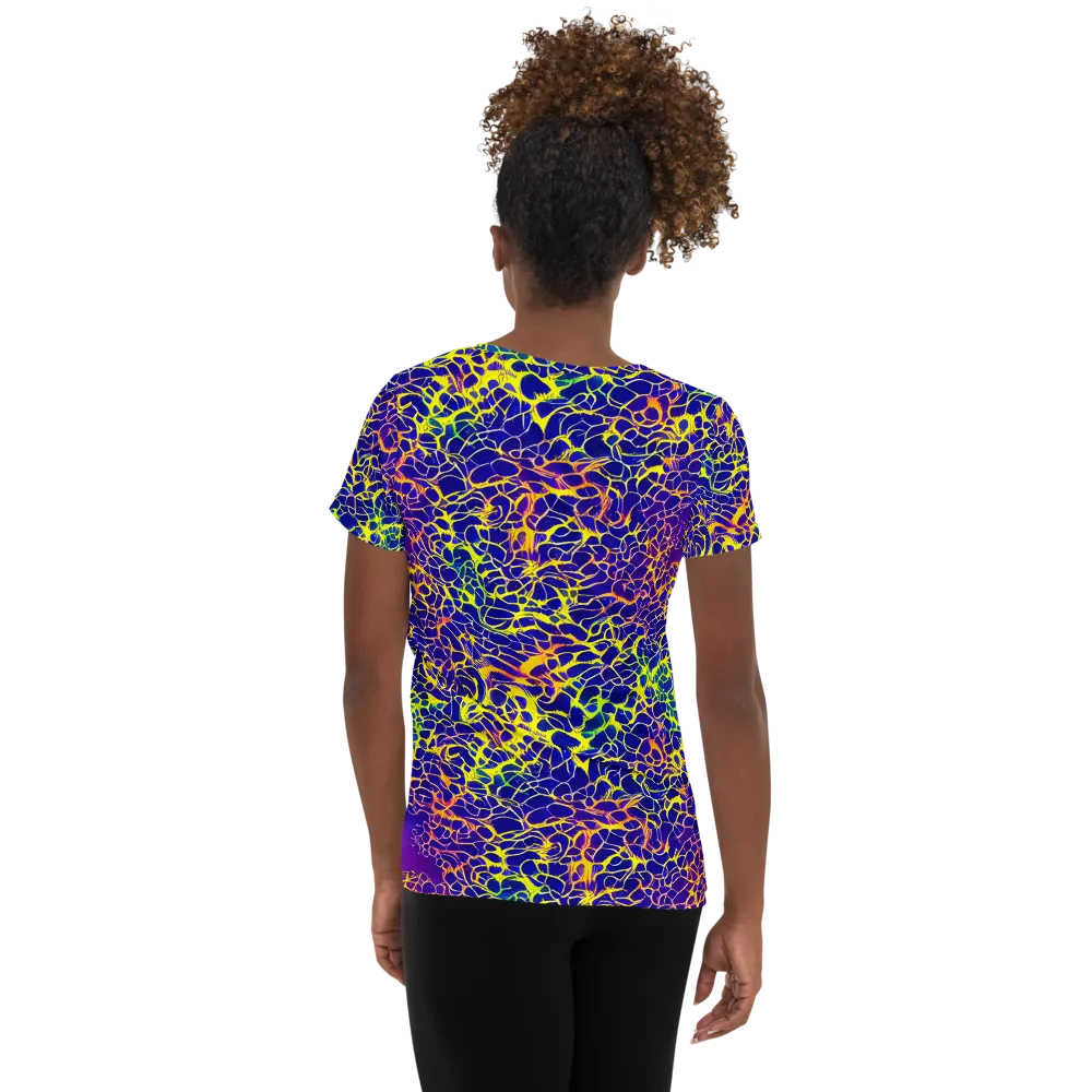 Ultramarine Voltage on Women's Athletic T-Shirt — Back