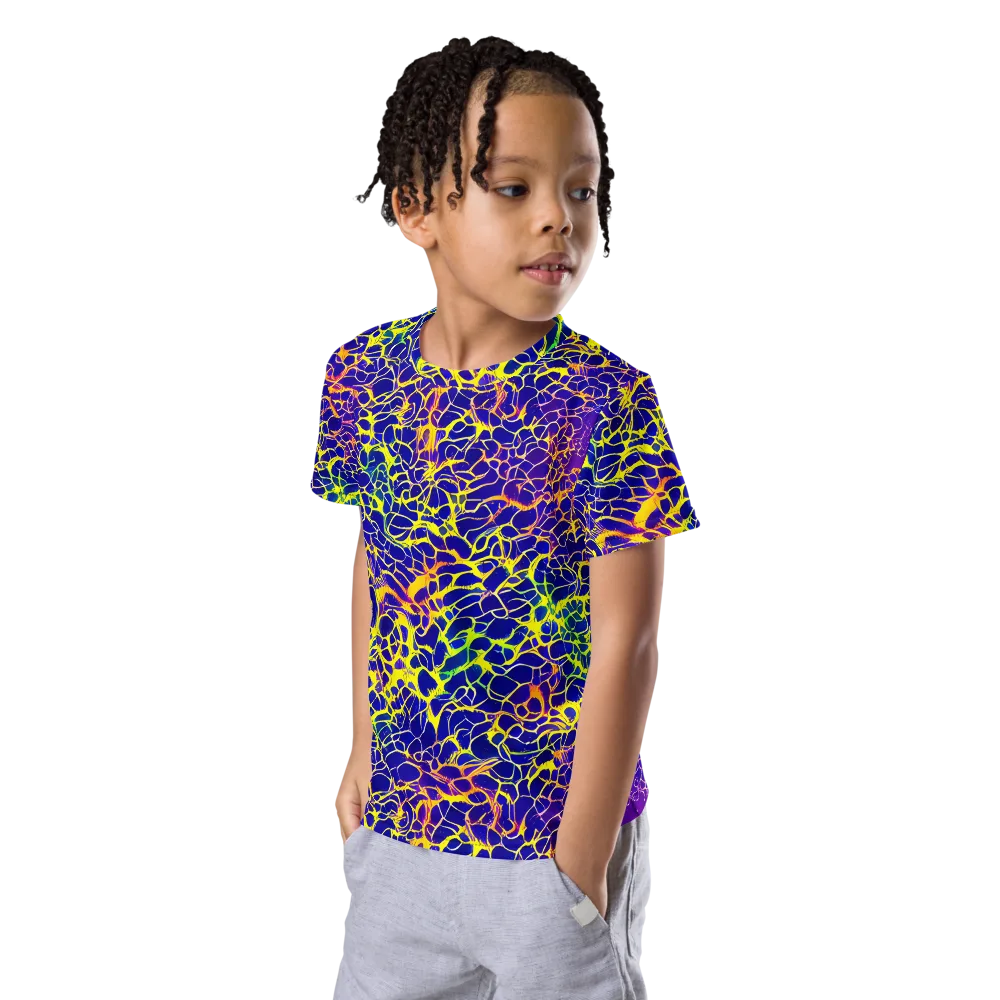 Ultramarine Voltage on Kids Crew Neck T-Shirt — Left Front