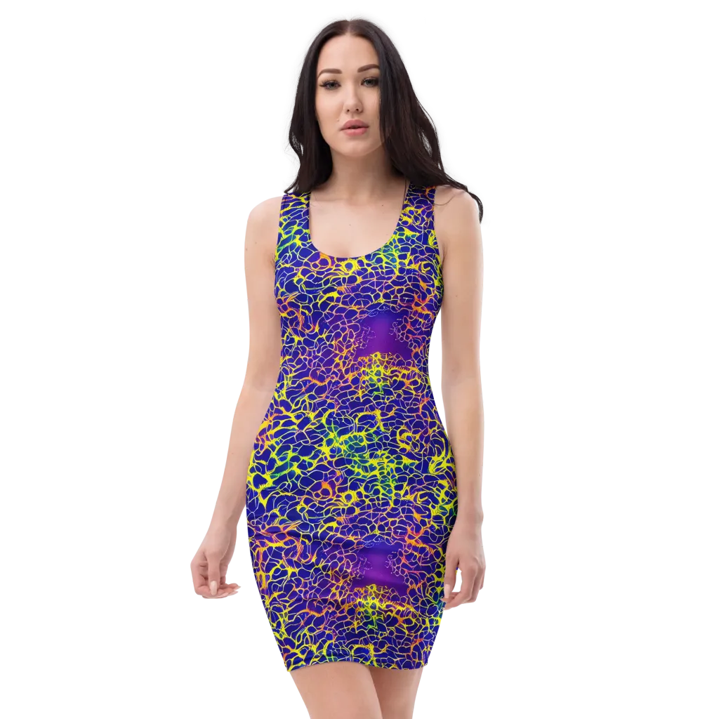 Ultramarine Voltage on Bodycon Dress — Front