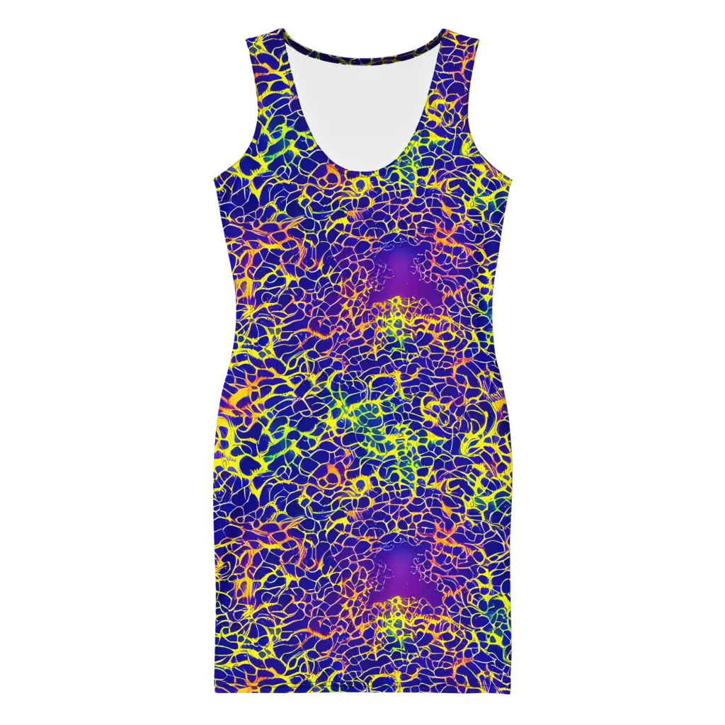 Ultramarine Voltage on Bodycon Dress — Front