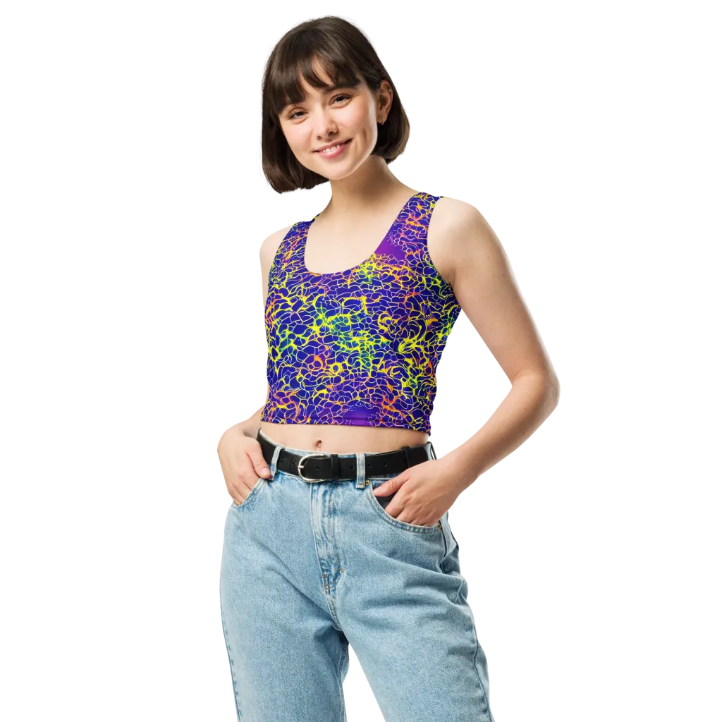 Ultramarine Voltage on Crop Top — Front