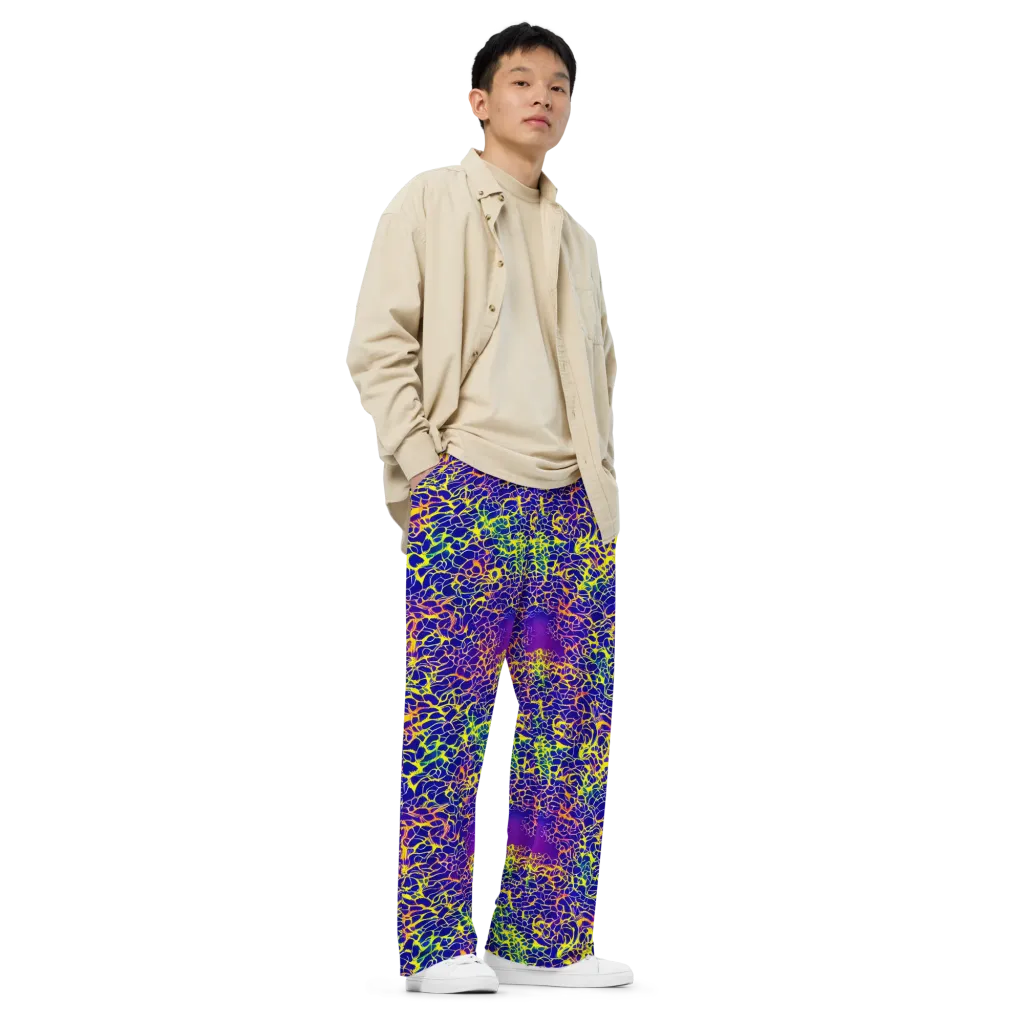 Ultramarine Voltage on Wide-Leg Pants — Right Front