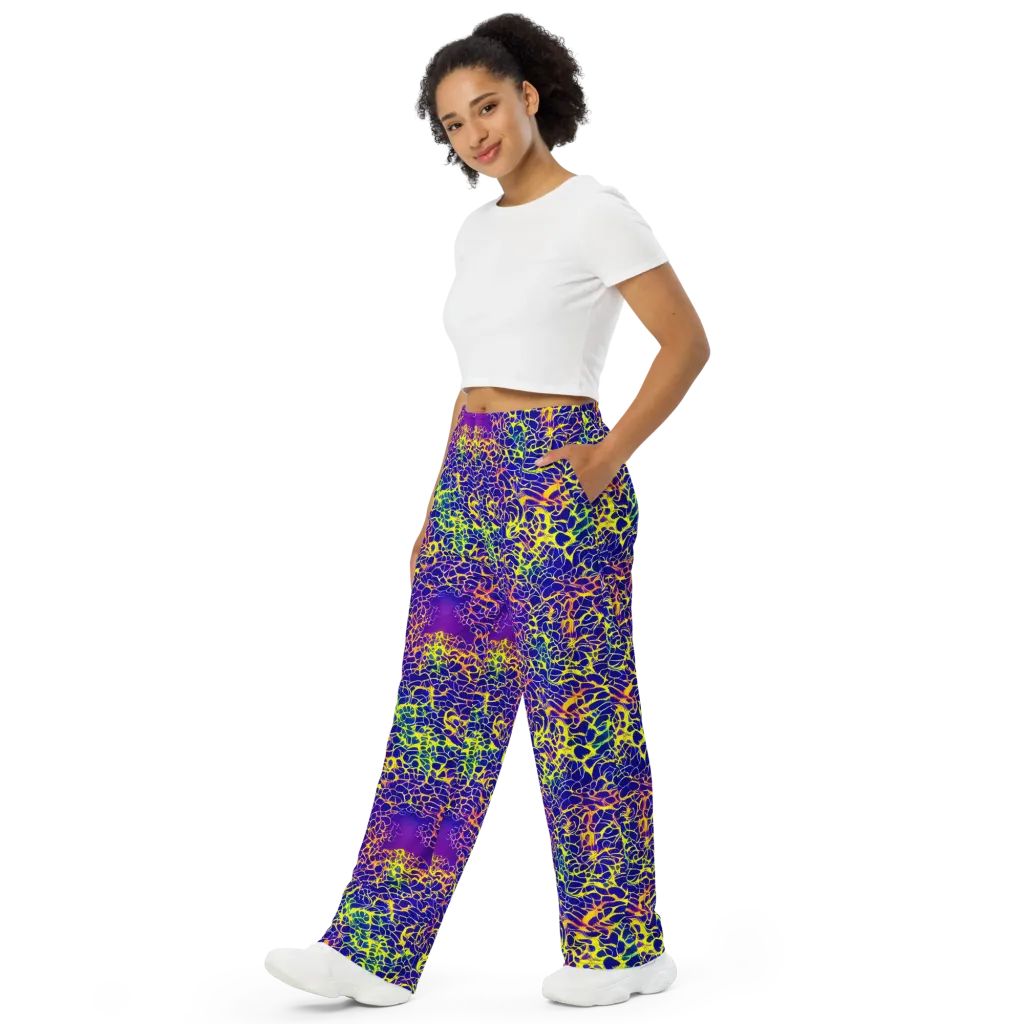 Ultramarine Voltage on Wide-Leg Pants — Left Front
