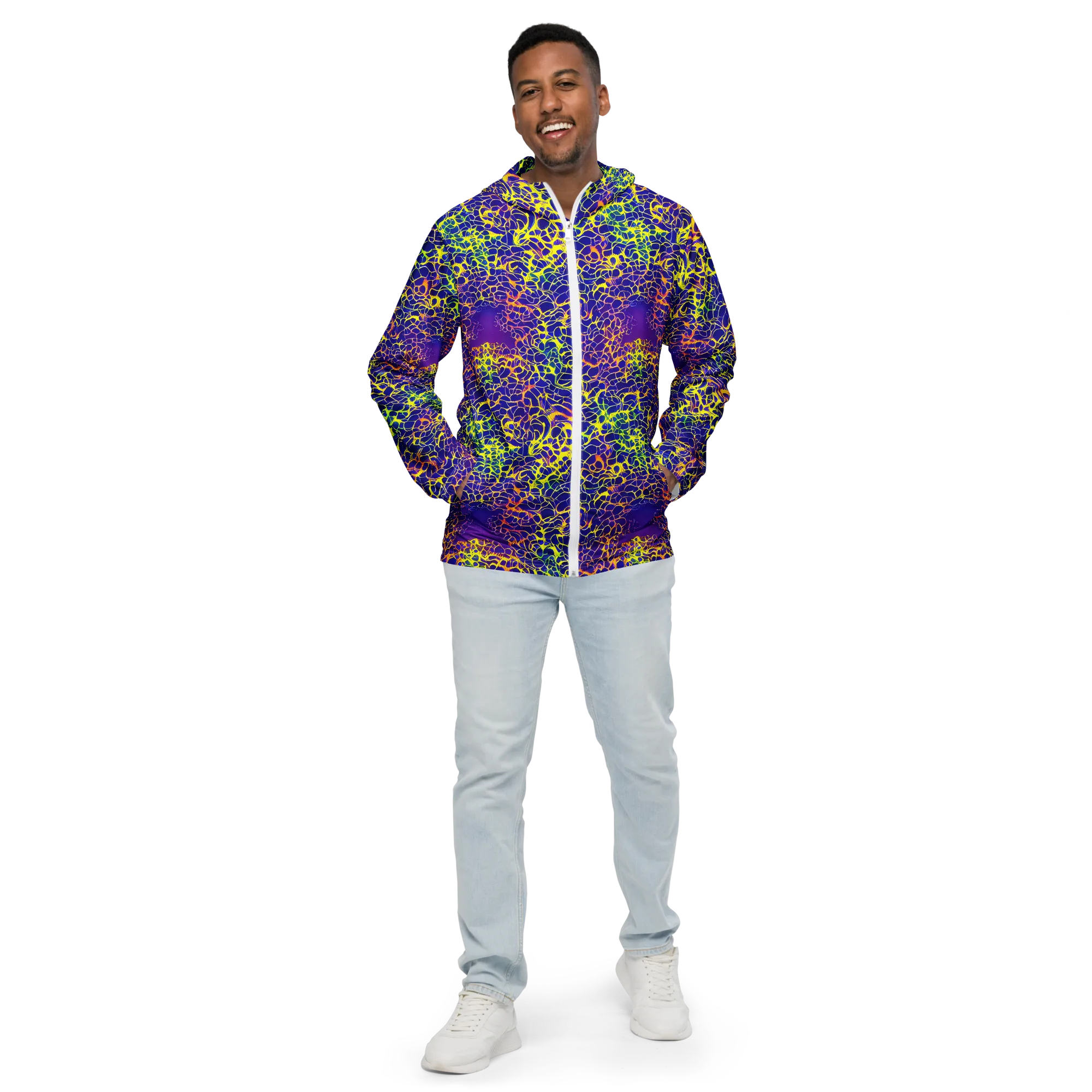 Ultramarine Voltage on Men's Windbreaker — Front