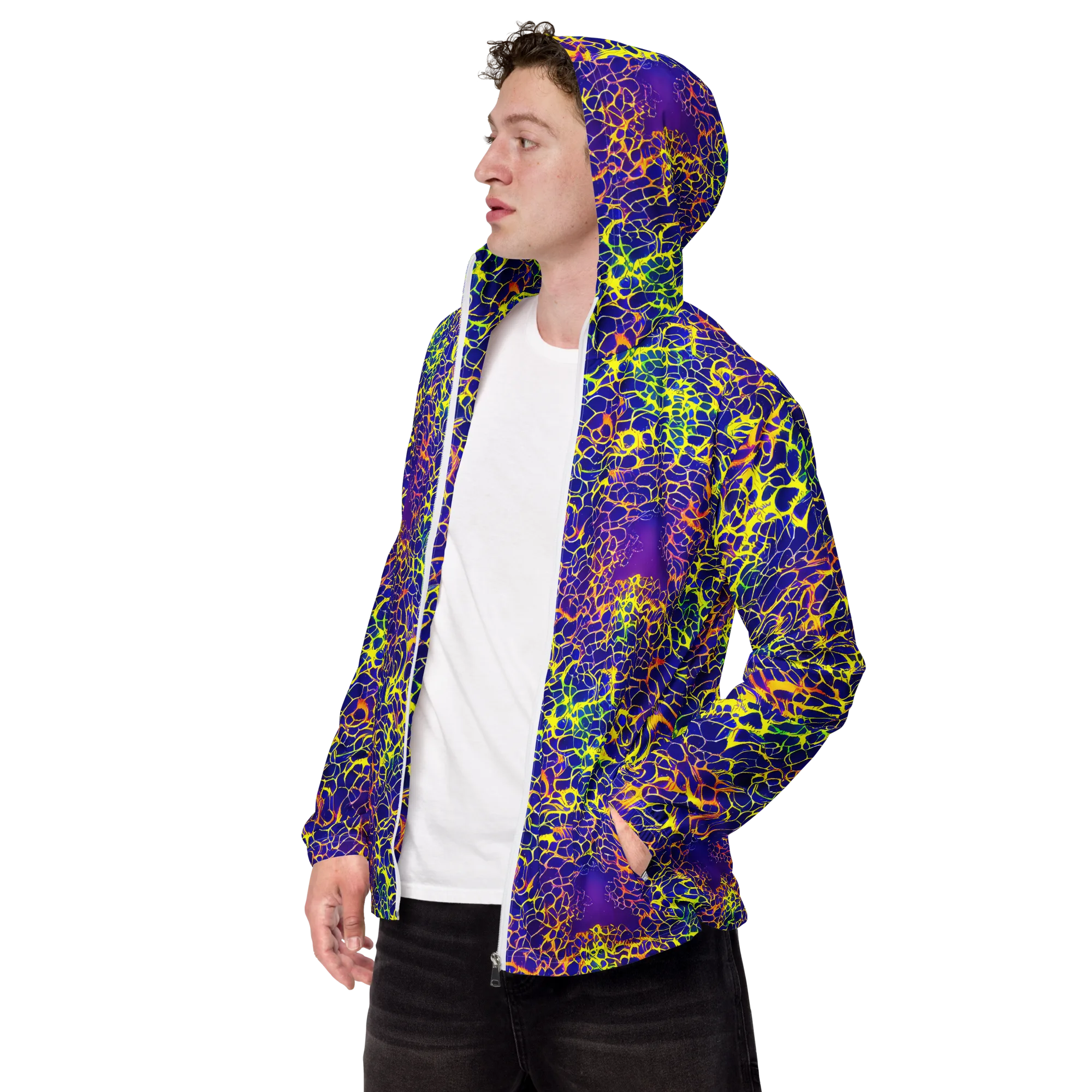 Ultramarine Voltage on Men's Windbreaker — Left Front