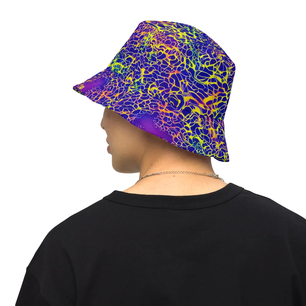 Ultramarine Voltage on Reversible Bucket Hat — Back Inside