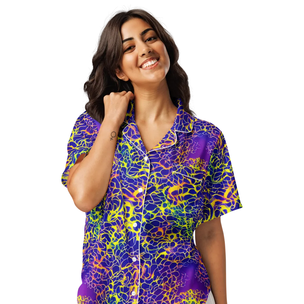 Ultramarine Voltage on Women's Short Sleeve Pajama Top — Front