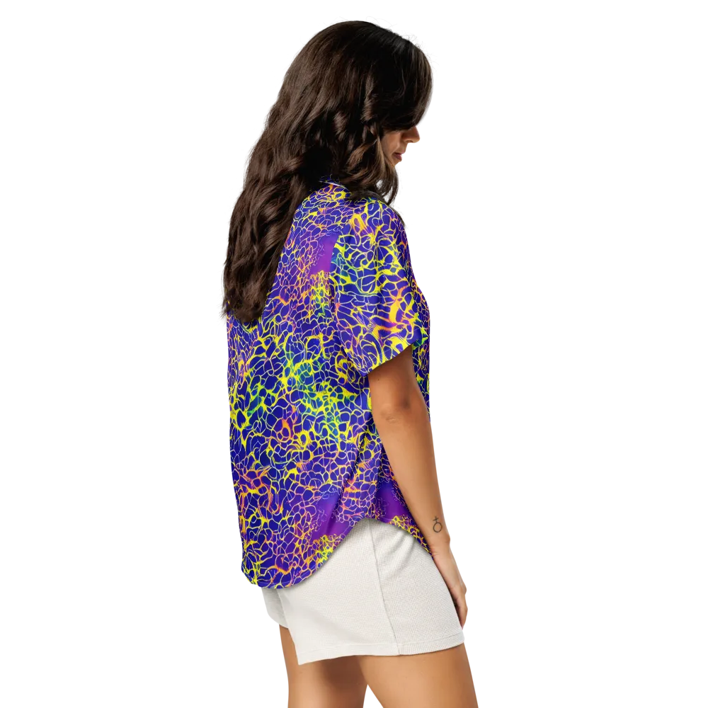 Ultramarine Voltage on Women's Short Sleeve Pajama Top — Right Back