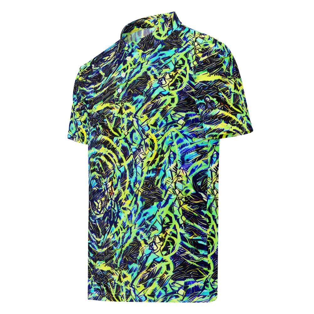 Electric Aviary on Men's Slim Fit Polo Shirt — Left Front