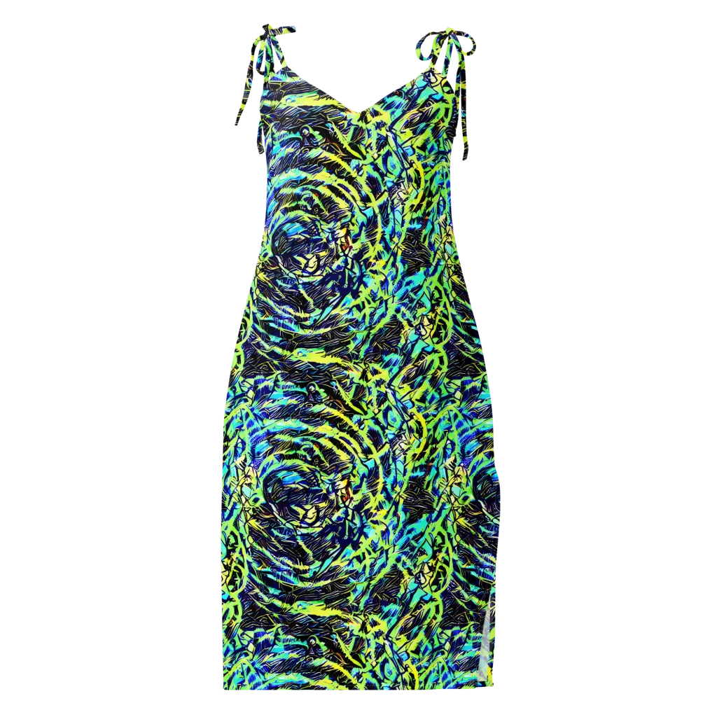 Electric Aviary on Slip Dress — Front