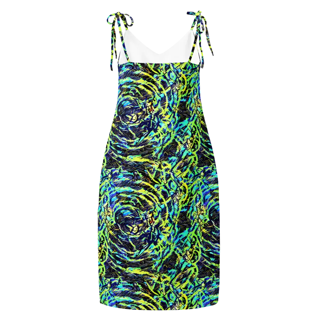 Electric Aviary on Slip Dress — Back